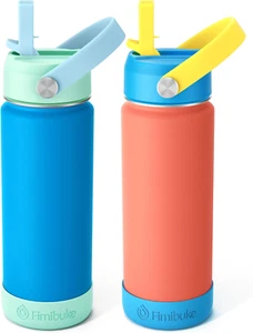 Kids Insulated Water Bottle, 18Oz BPA FREE Kids Cups with Straw Double Wall Vacu - Picture 1 of 12