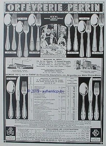 PUBLICITE ORFEVRERIE PERRIN COUTELLERIE COUVERTS MAGENTA OPERA DE 1937 FRENCH AD - Imagen 1 de 1