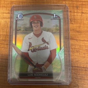 Luis Rodriguez 1st Bowman Chrome 2023 Green Lunar Glow Refractor Prospect Card