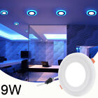 White&Blue Dimmable Recessed LED Flat Panel Ceiling Light Downlight Spot Lamp US