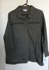 Womens 3X Westport Olive Green Jacket Button Up NEW - Picture 1 of 4