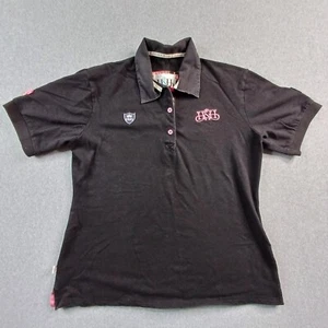 Hitchley and Harrow Top Womens 18 Black Polo Collar Short Sleeve Slimfit Casual - Picture 1 of 12
