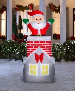 Gema de Navidad Animantronic Santa Airlown chimenea inflable de 7 pies - Imagen 1 de 2