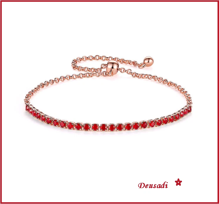 Pulsera tenis de lujo con cristal rojo Foto 1 de 1