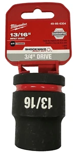 Milwaukee 49-66-6304 3/4" Drive Standard Length Impact Socket 13/16" 6 Point - Picture 1 of 8