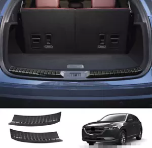 For 2021-2023 Mazda CX-9 Inner Rear Bumper Protector Sill Plate Cover Black 2Pcs - Picture 1 of 4
