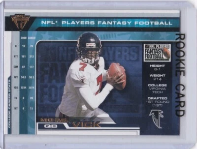 MICHAEL VICK ROOKIE CARD 2001 Pacifc Titanium #1 Football ATLANTA FALCONS NFL RC - Image 1 of 2