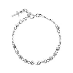 Sterling Silver 925 DC Bead Cross Rosary Bracelet - Picture 1 of 1
