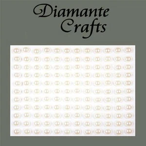 132 x 5mm Ivory Pearl Self Adhesive Round Rhinestone Craft Embellishment Gems - Picture 1 of 1