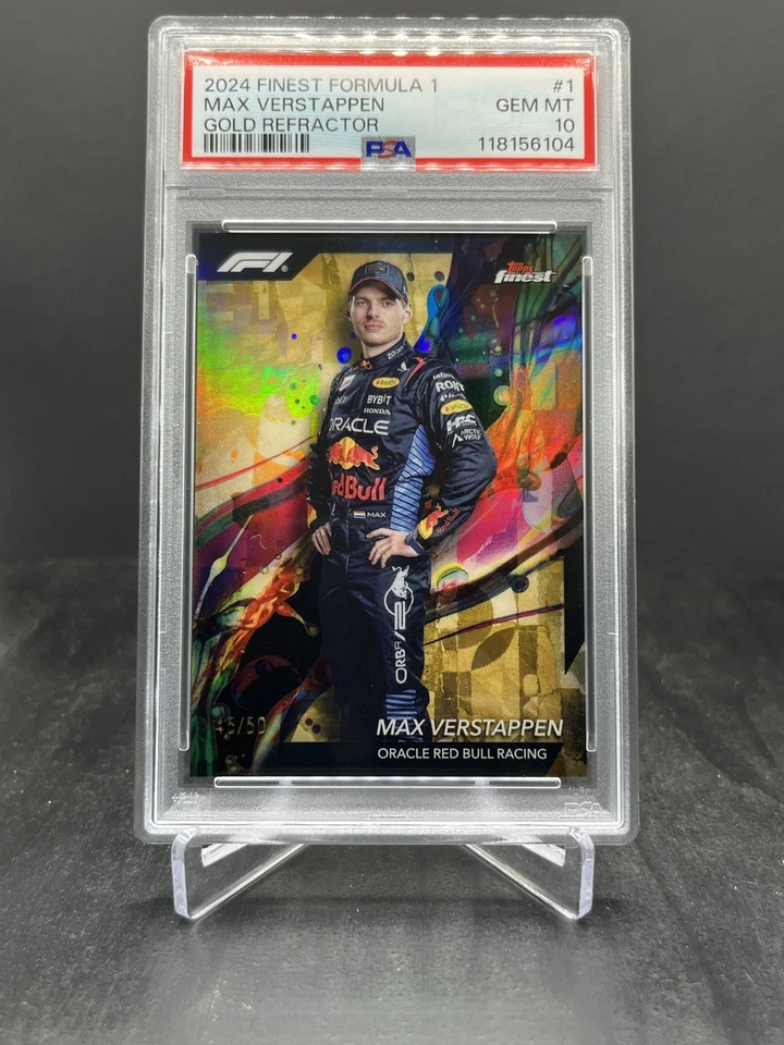 2024 Topps Finest Formula 1 F1 Max Verstappen Common Gold 45/50 PSA 10 #1 - Image 1 of 2