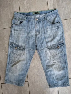 Pantalones Cortos De Colección Y2K No Fear Streetwear Skate Azul Lavado Denim Talla Extra Grande UK - Imagen 1 de 9