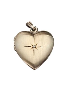 14K Gold Heart Locket Pendant - Picture 1 of 9