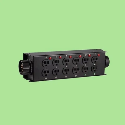 Durable​​ 19 Pin Socapex to 12x Edison Power Distro Box for Stage DJ Lighting - Image 1 of 4