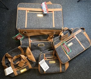 Oscar de La Renta Vintage Tweed 5-piece Luggage Set NEW w/tags - Picture 1 of 16