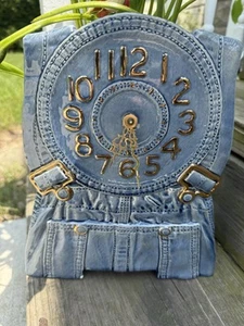Vintage Clock Sittre Denim Overalls Ceramic 1978 - Picture 1 of 7