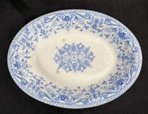 Antique Rare Blue Transferware T & R Boote Tournay Pattern Serving Bowl 7.75” - Picture 1 of 22