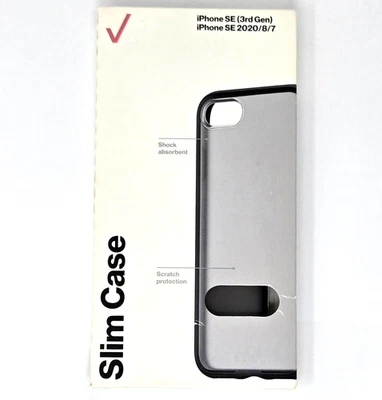 Capa fina Verizon fabricante de equipamento original para iPhone SE 3ª geração e iPhone 8 e iPhone 7 preta - Imagem 1 de 2