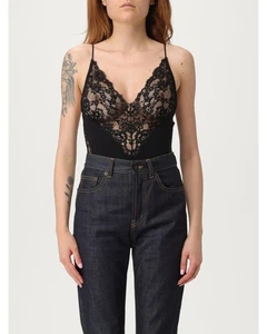 Saint Laurent Lace Bodysuit Spaghetti Straps Women Black Tops - Picture 1 of 7