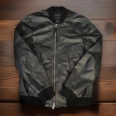 Kooples Men’s Leather Jacket Size Medium Black Full Zip 100% LambSkin  - Image 1 of 4