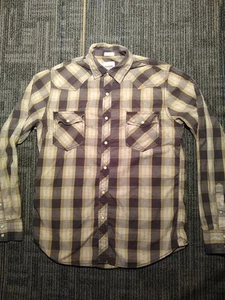 Fossil Vintage Fit Men's Medium Long Sleeve Pearl Snap Western Country Shirt  - Picture 1 of 11