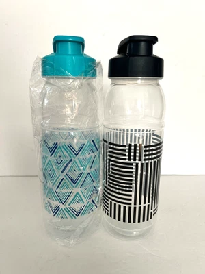 Lot of Two 23.3 Fl Oz Light Weight BPA Free Plastic Flip Top Water Bottles, New - Image 1 of 4