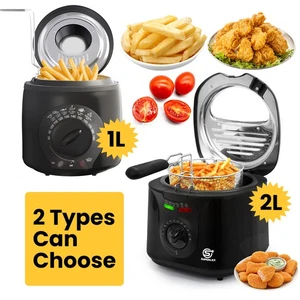 SUPERLEX Electric Deep Fat Chip Fryer Non-Stick Pan&Safe Basket Handle W/ Window - Picture 1 of 17