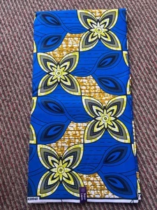 6 Yards African Fabric Ankara Wax Print 100% Cotton sewing Material Chitenge - Picture 1 of 1