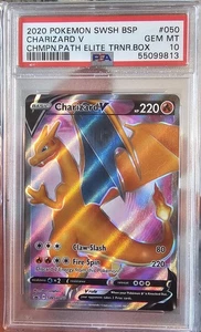 Pokemon Champions Path Charizard V Elite Trainer Box 2020 promoción, SWSH 050 PSA 10 - Imagen 1 de 2
