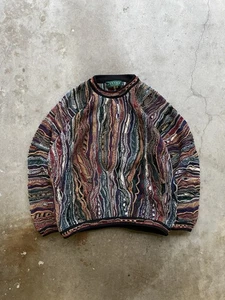 Tundra Coogi-inspired knit sweater 90s 3d cable Size XL Multi Color - Picture 1 of 4