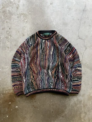 Tundra Coogi-inspired knit sweater 90s 3d cable Size XL Multi Color - Image 1 of 4