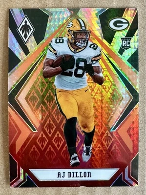 AJ Dillon Rookie Card RC 2020 Panini Phoenix Football #125 Fire Burst Parallel - Image 1 of 2