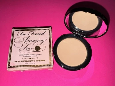 Too Faced Amazing Face Foundation Pressed Powder Compact Perfect Nude NEW - Image 1 of 3