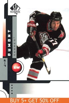 2001-02 SP Authentic #10 J.P. Dumont Buffalo Sabres Hockey - Image 1 of 2