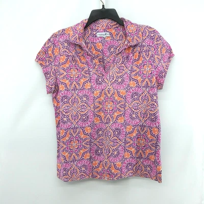 Camisa Polo Caribbean Joe Para Mujer Mediana Cachemira Floral Manga Corta Golf Informal Foto 1 de 4