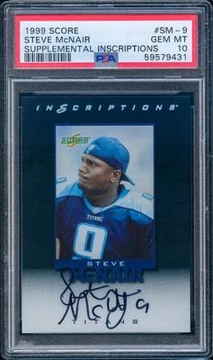 1999 Score #SM-9 Steve McNair Supplemental Inscriptions Auto PSA 10 POP 1 - Image 1 of 3