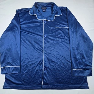 JOHN BLAIR Men's XL Pajama Top Shirt Royal Blue 100% Polyester - Picture 1 of 7