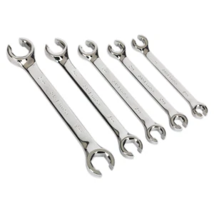 Sealey AK2651 Flare Type Nut Spanner Set 5 Piece Metric 2 Sizes On Each Spanner - Picture 1 of 3