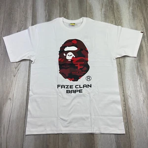BAPE Faze Clan Shirt Mens XL White Red Short Sleeve A Bathing Ape Streetwear MEW - Bild 1 von 13