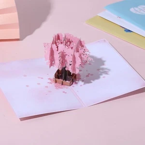 Tarjeta de Felicitación 3D Pop Up Primavera Flor de Cerezo Flor Colorido Naturaleza Tarjeta de Regalo - Imagen 1 de 6