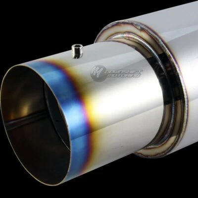 Silenciador de acero inoxidable con punta de quemadura de 4" estilo N1 entrada de 2,5" con silenciador HONDA ACURA Foto 1 de 4