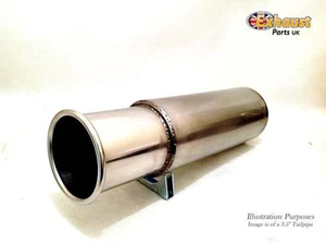 Universal 4" Rolled Tailpipe Tip Jap Style Exhaust Back Box Stainless Silencer - Picture 1 of 8