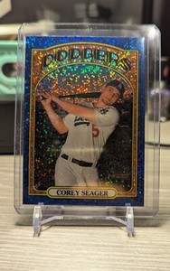 2021 Topps Heritage - Blue Sparkle Chrome #403 Corey Seager