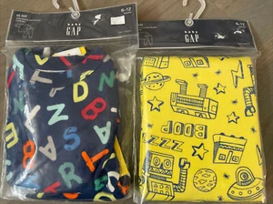 NWT Baby Gap boy 4-piece ABC alphabet robot space 2-pair pajamas SET 6 9 12 - Picture 1 of 5