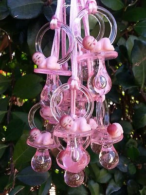 Pacifier Necklaces With Plastic Baby Baby Shower Game Favors Prizes U Pick Color - Image 1 of 4