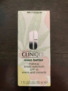 Clinique Even Better Makeup Broad Spectrum Foundation SPF 15 WN 112 Ginger NIB - Picture 1 of 3