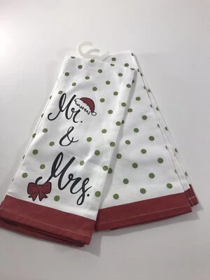 Juego de 2 paños de cocina a lunares Cynthia Rowley Mr. & Mrs. Christmas Foto 1 de 4