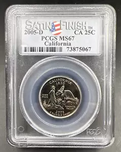 2005 D 25c California State Quarter PCGS MS67 Satin Finish - Picture 1 of 6