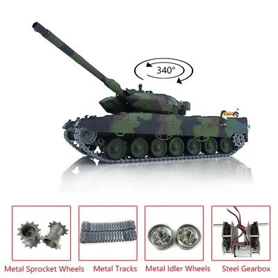 7.0 Henglong 1/16 Scale Upgraded Metal Ver German Leopard2A6 RTR 3889 RC Tank - Image 1 of 4