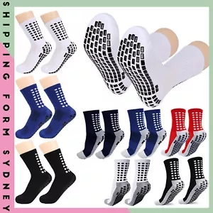 Sports Socks Anti-Slip Skid Hospital Soccer Basketball Football Grip Dots Train - Picture 1 of 13