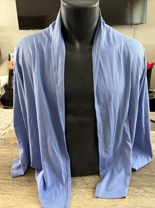 LL Bean Petites Womens Blue Pima Cotton Periwinkle Open Front Cardigan Sz XS-PET - Picture 1 of 5
